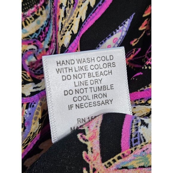 Rose + Olive Size XL Purple Paisley Blouse Top Long Sleeve Top Boho - Picture 9 of 11